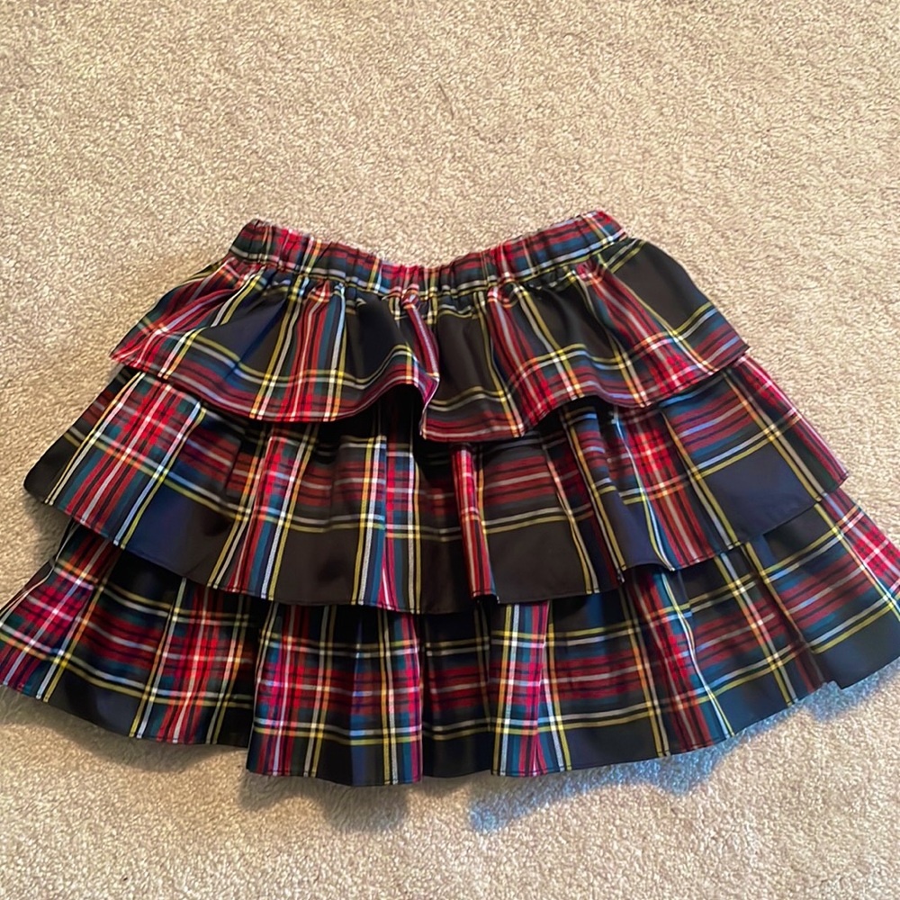 Crewcuts Christmas plaid ruffle skirt